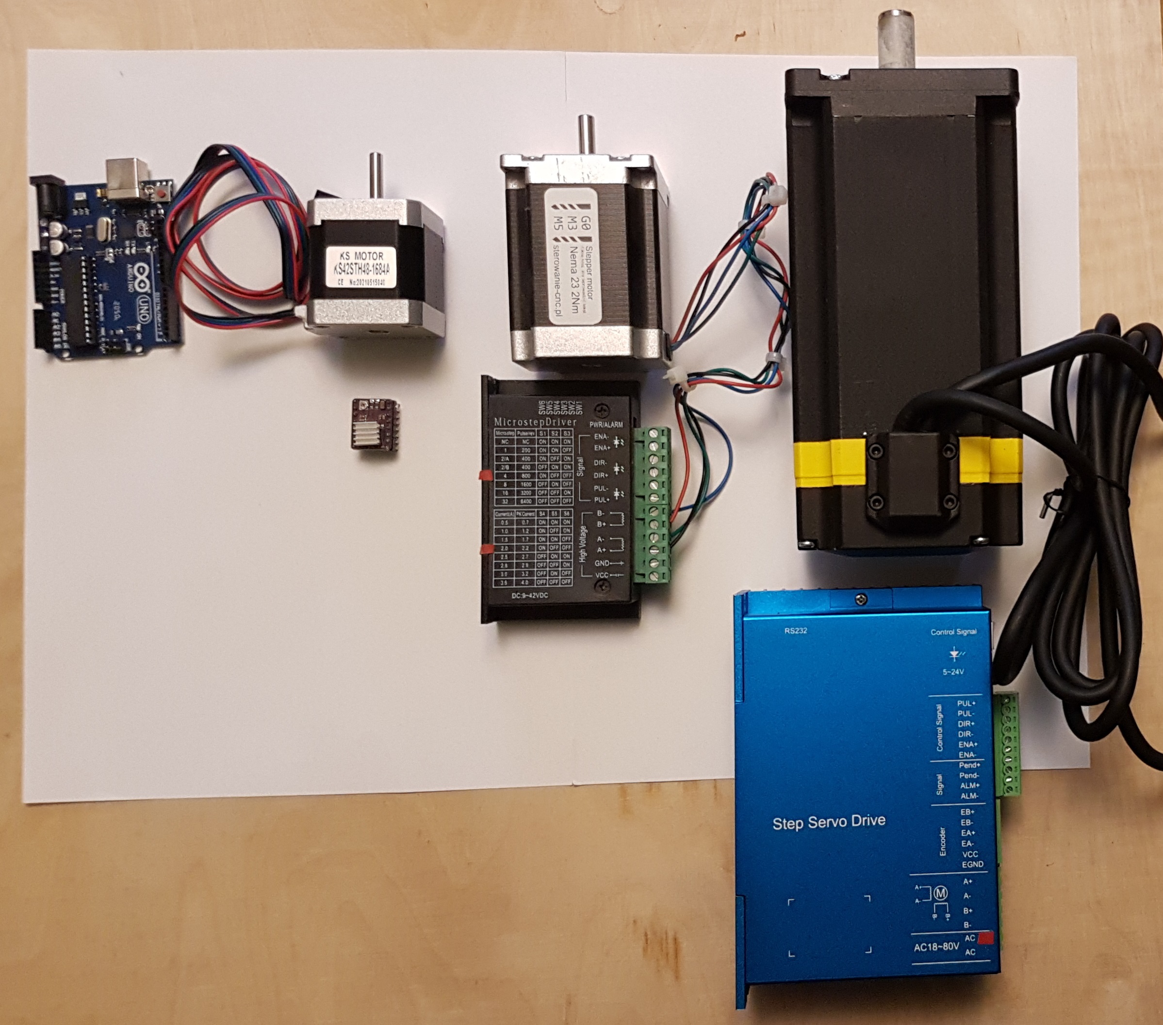 silniki krokowe + sterowniki