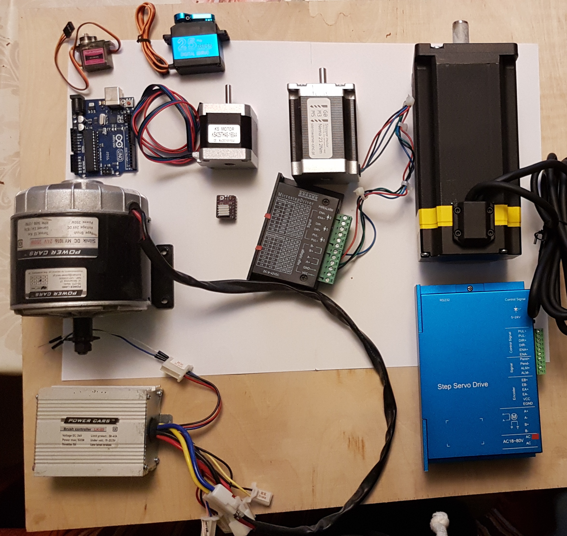 silniki, serva, sterownik, arduino, moja kolekcja